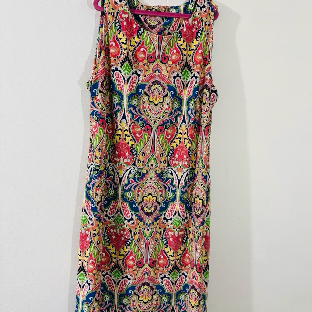 Vibrant Multicolor Paisley Dress and cardigan
